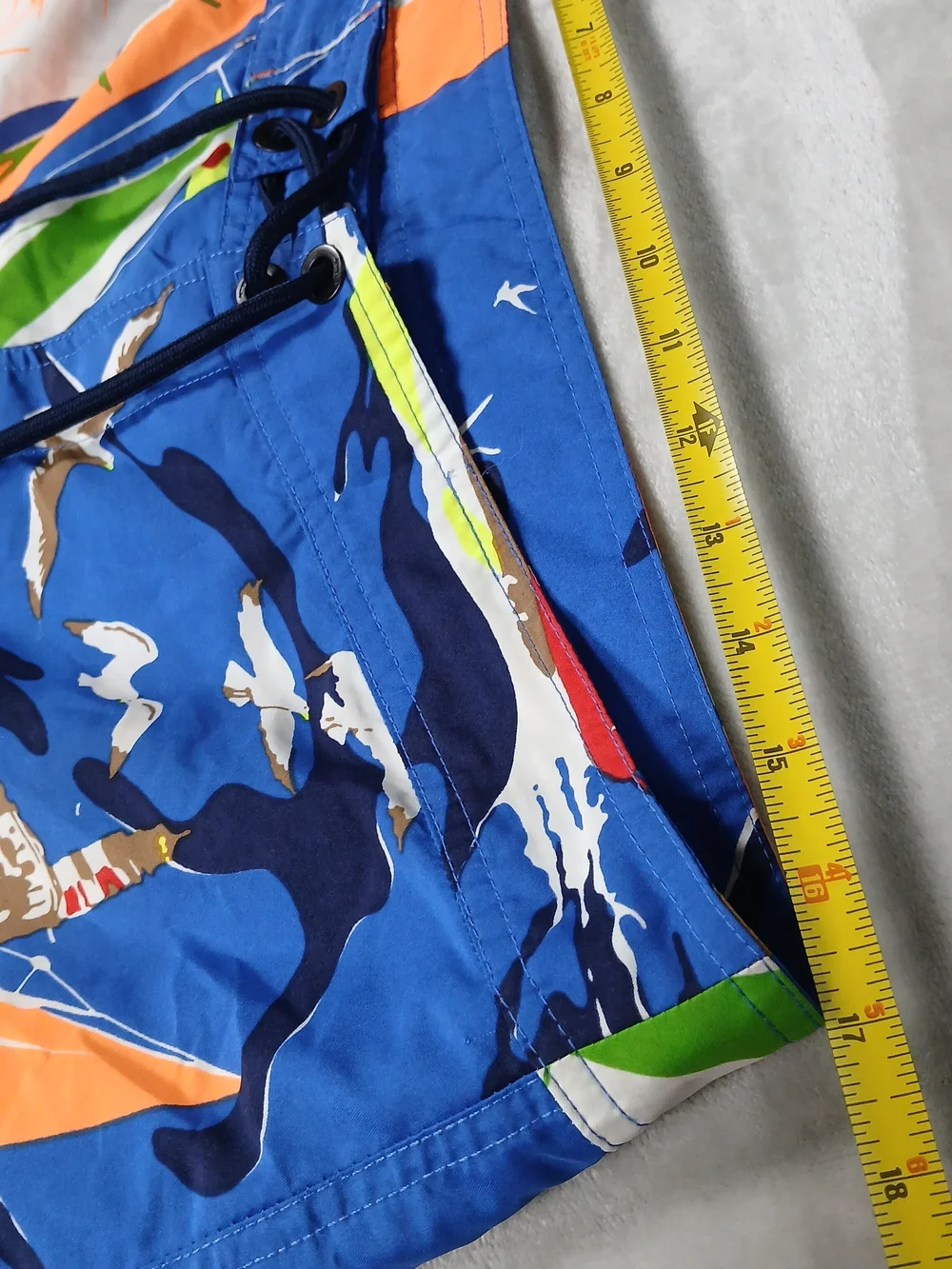 RLX Ralph Lauren Swim Trunks 34 Men's Nautical Board Shorts Bathing Suit Sailing